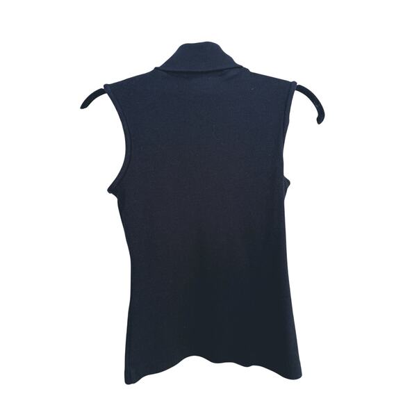 Beaufille Turtleneck Keyhole Sleeveless Knit Top Black XS Minimal Quiet Luxury - Picture 3 of 4